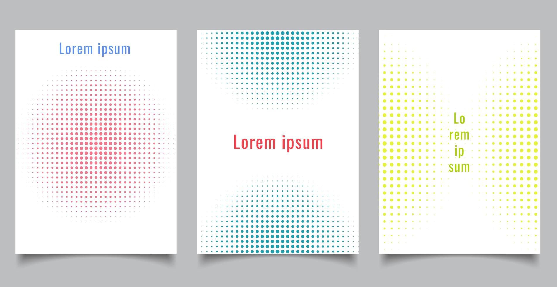 Brochure template set abstract halftone style circles vector