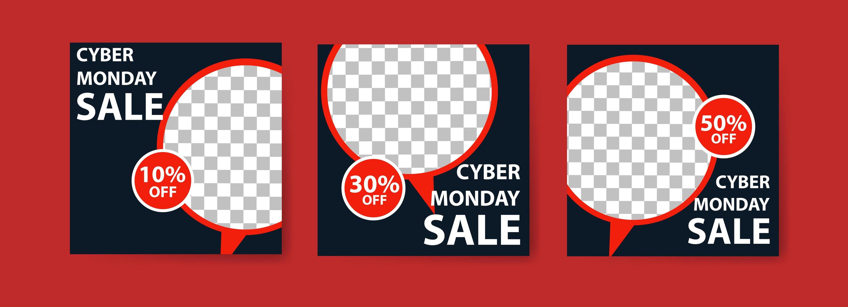 Cyber Monday Sale Banner Set vector