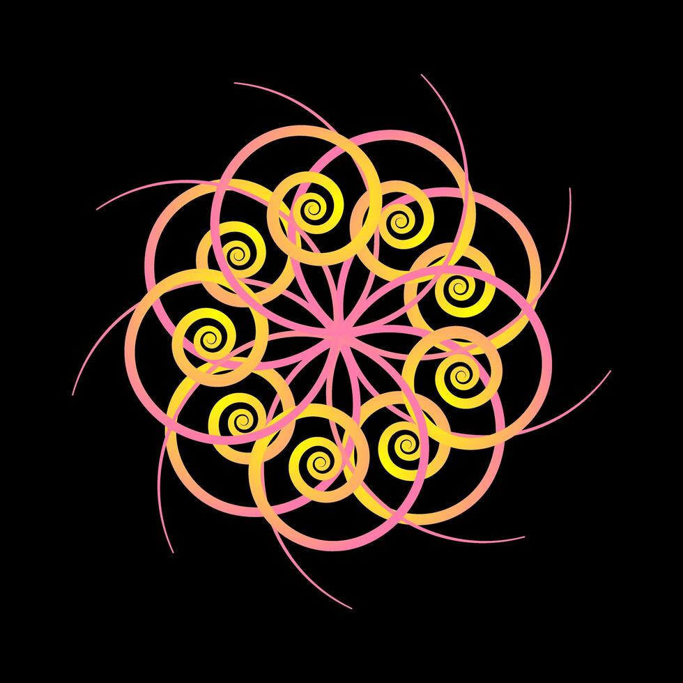 Fractal pattern in the shape of a flower vector