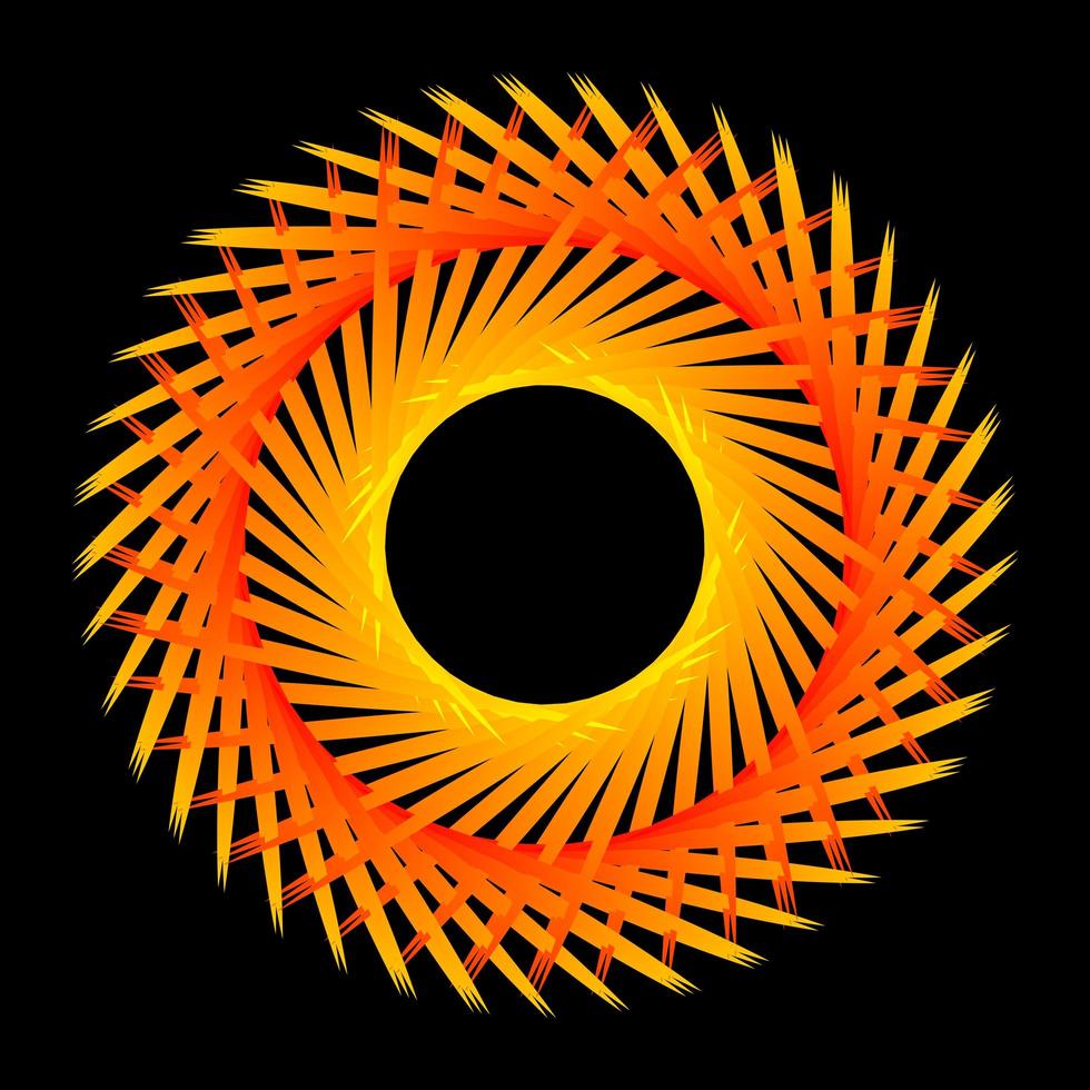 espirógrafo circular naranja abstracto vector