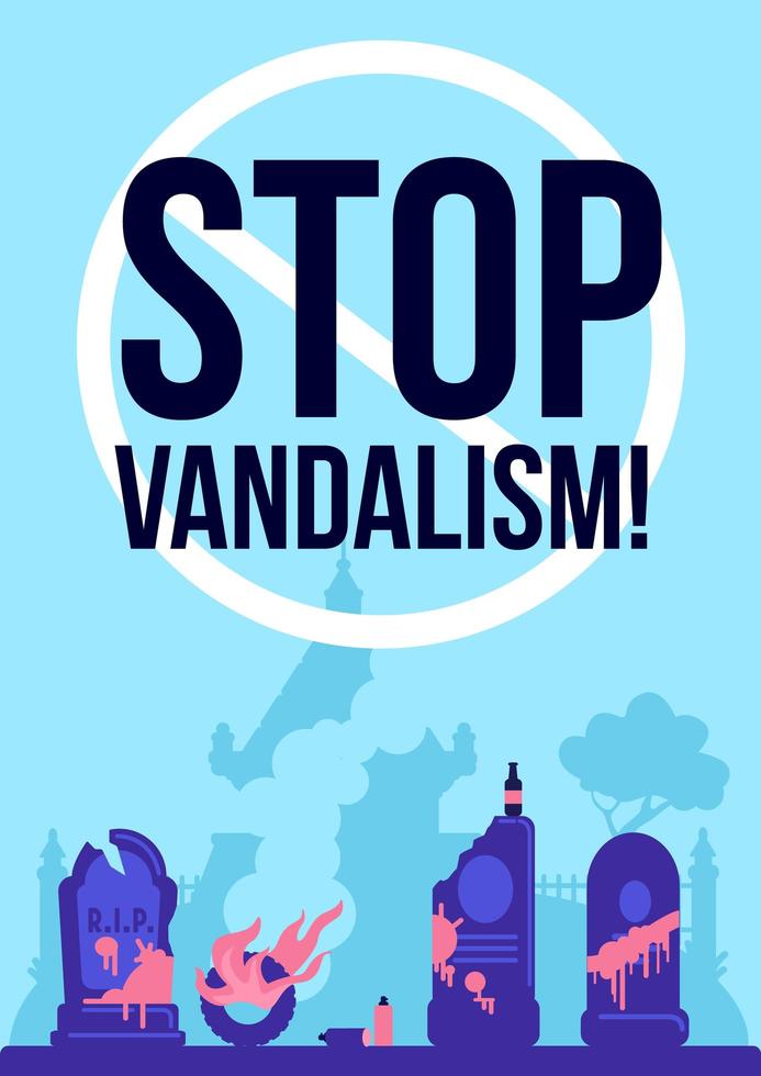 Stop vandalism poster vector