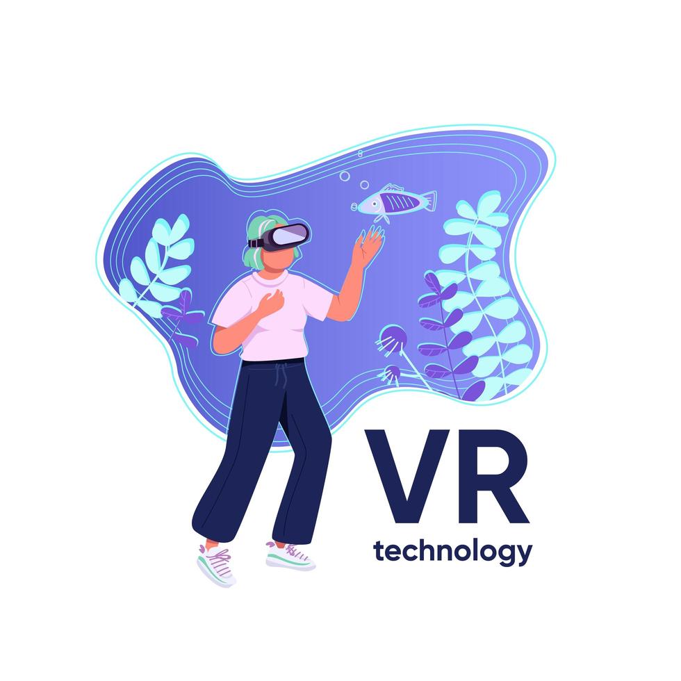 Virtual reality social media post vector