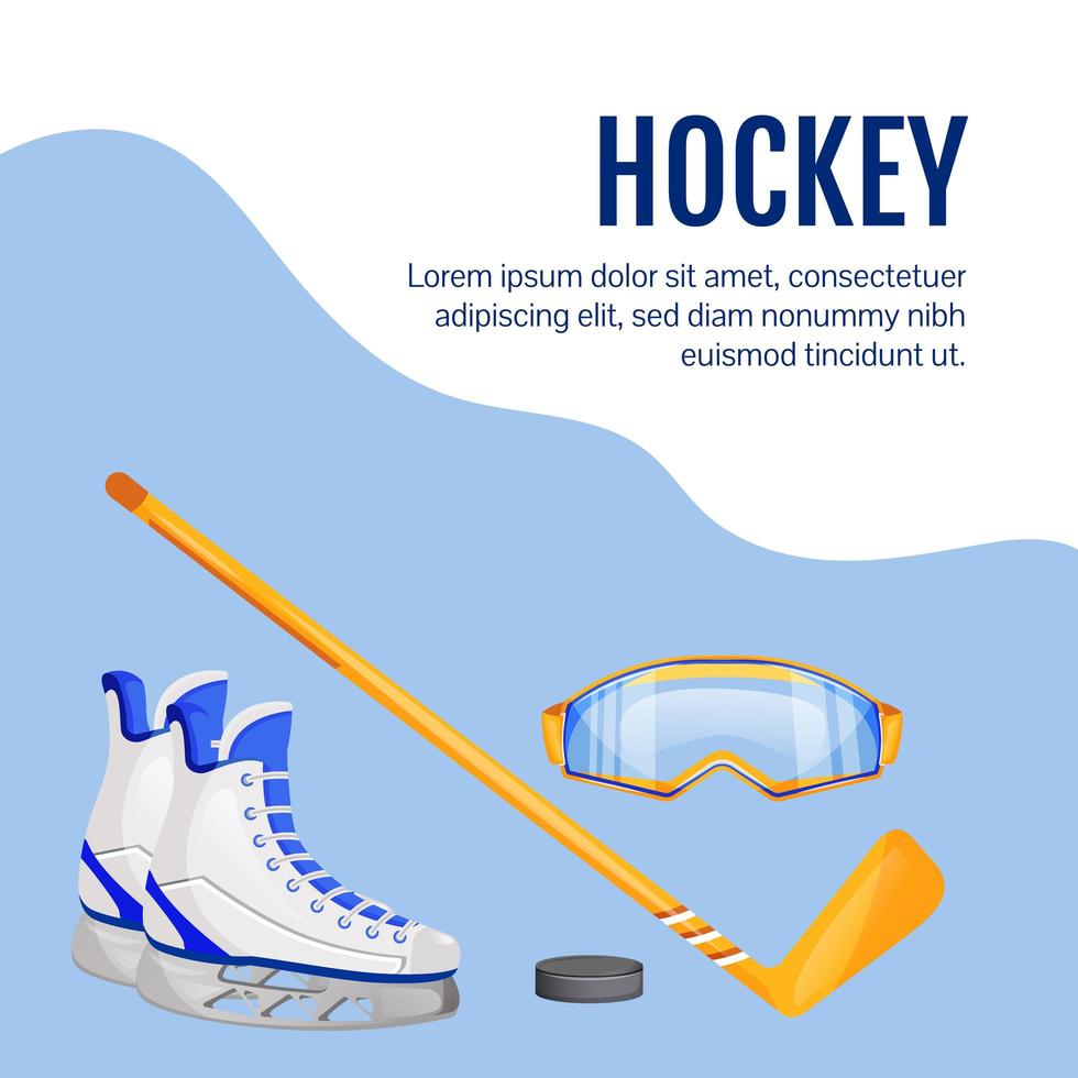 Hockey equipment social media post vector