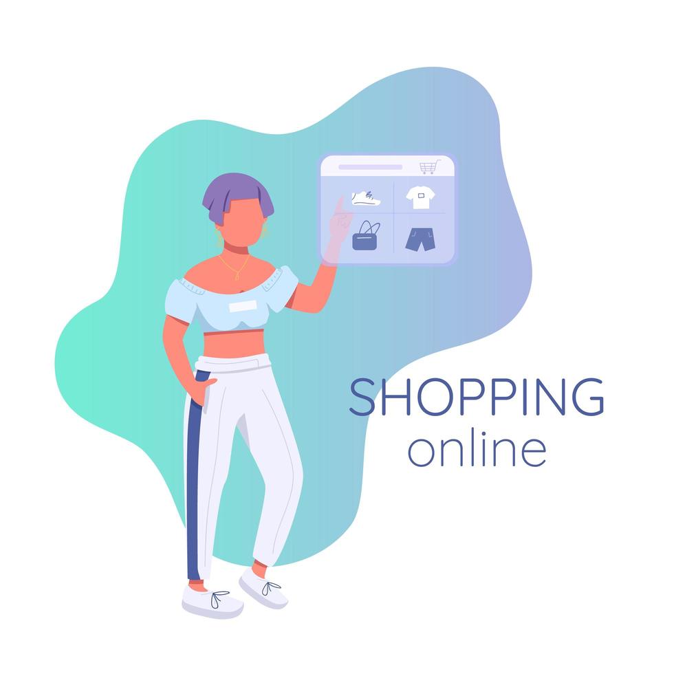 E shopping social media post mockup vector