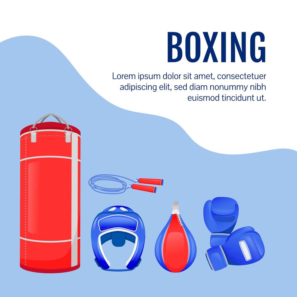 Boxing gear social media post mockup vector