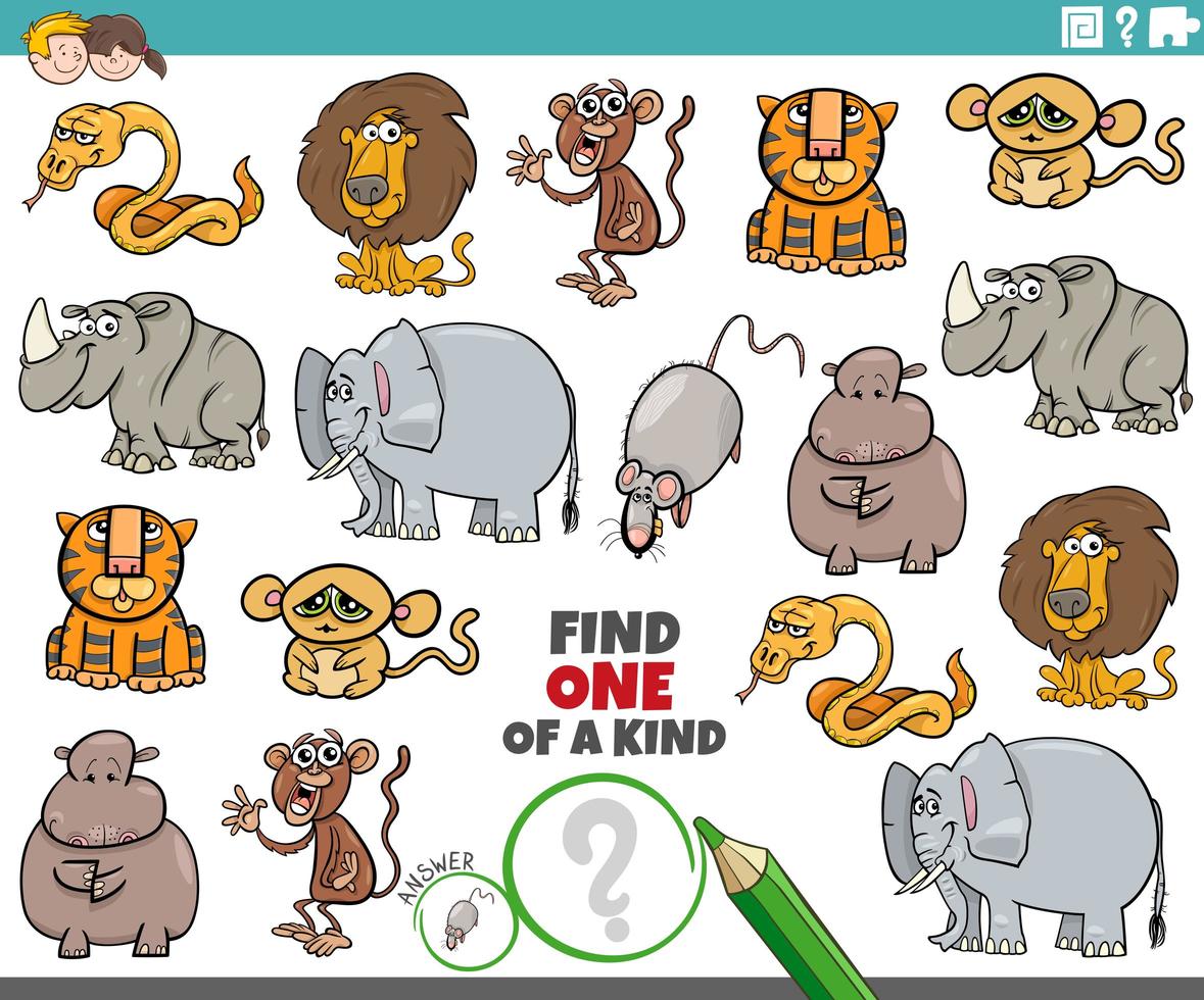 One of a kind task for children vector