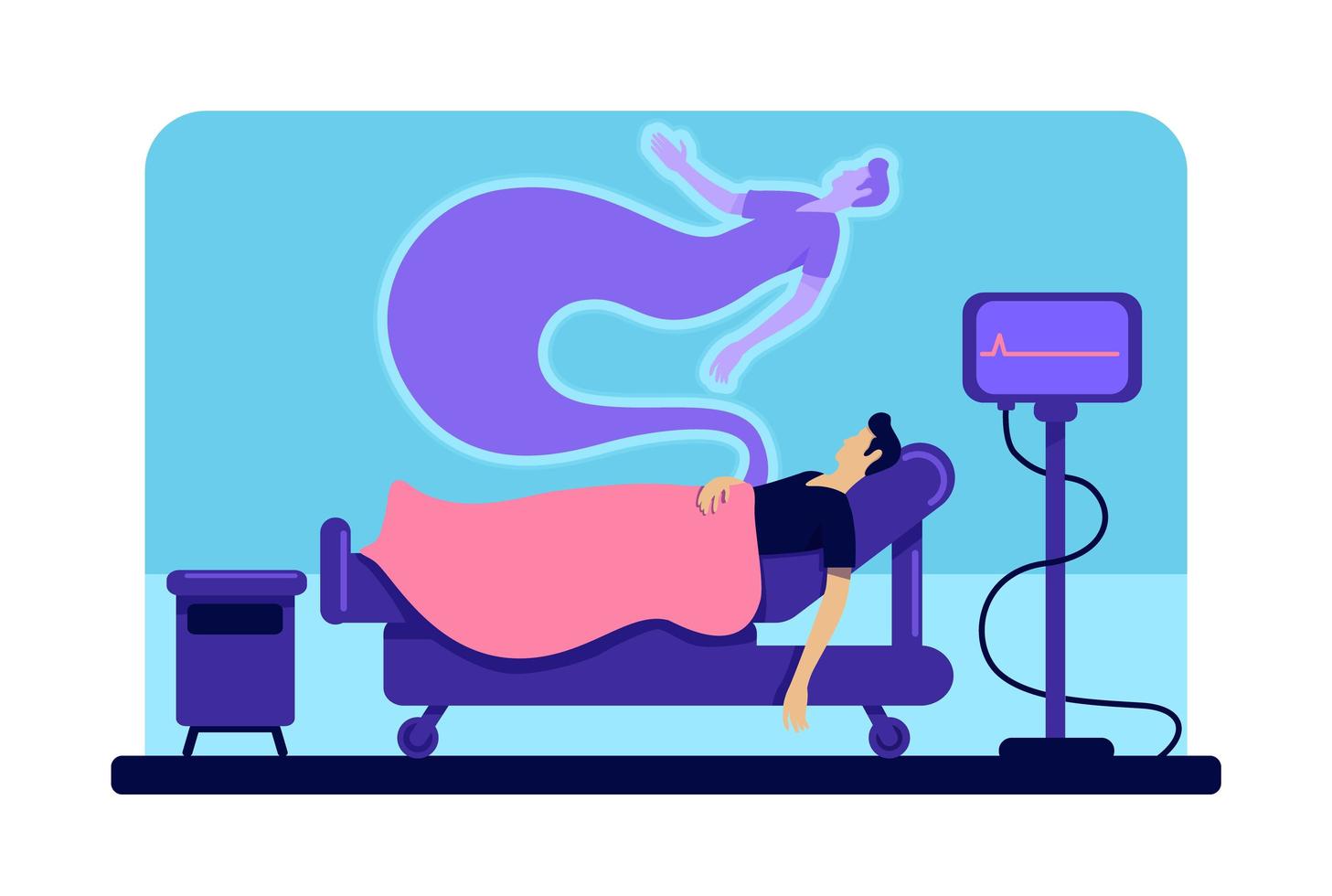 Dead man in hospital bed vector