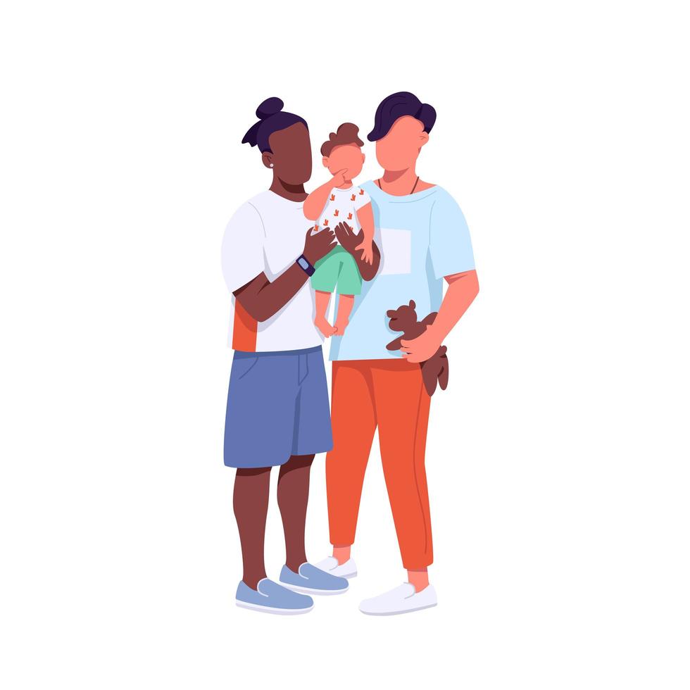 Mixed race family vector