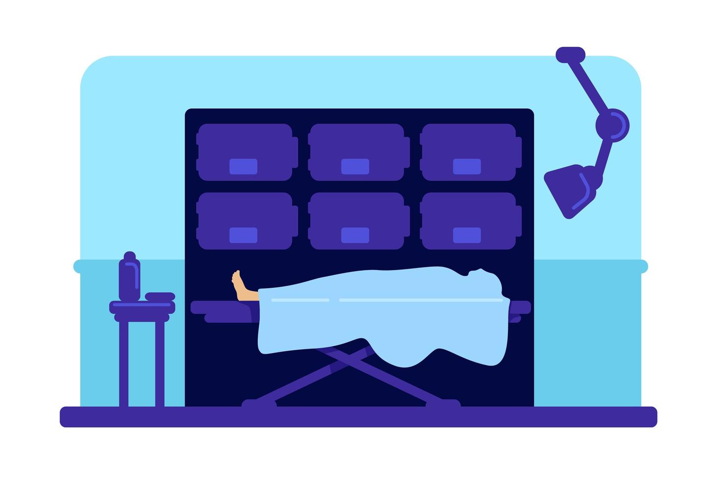 Body in hospital morgue vector