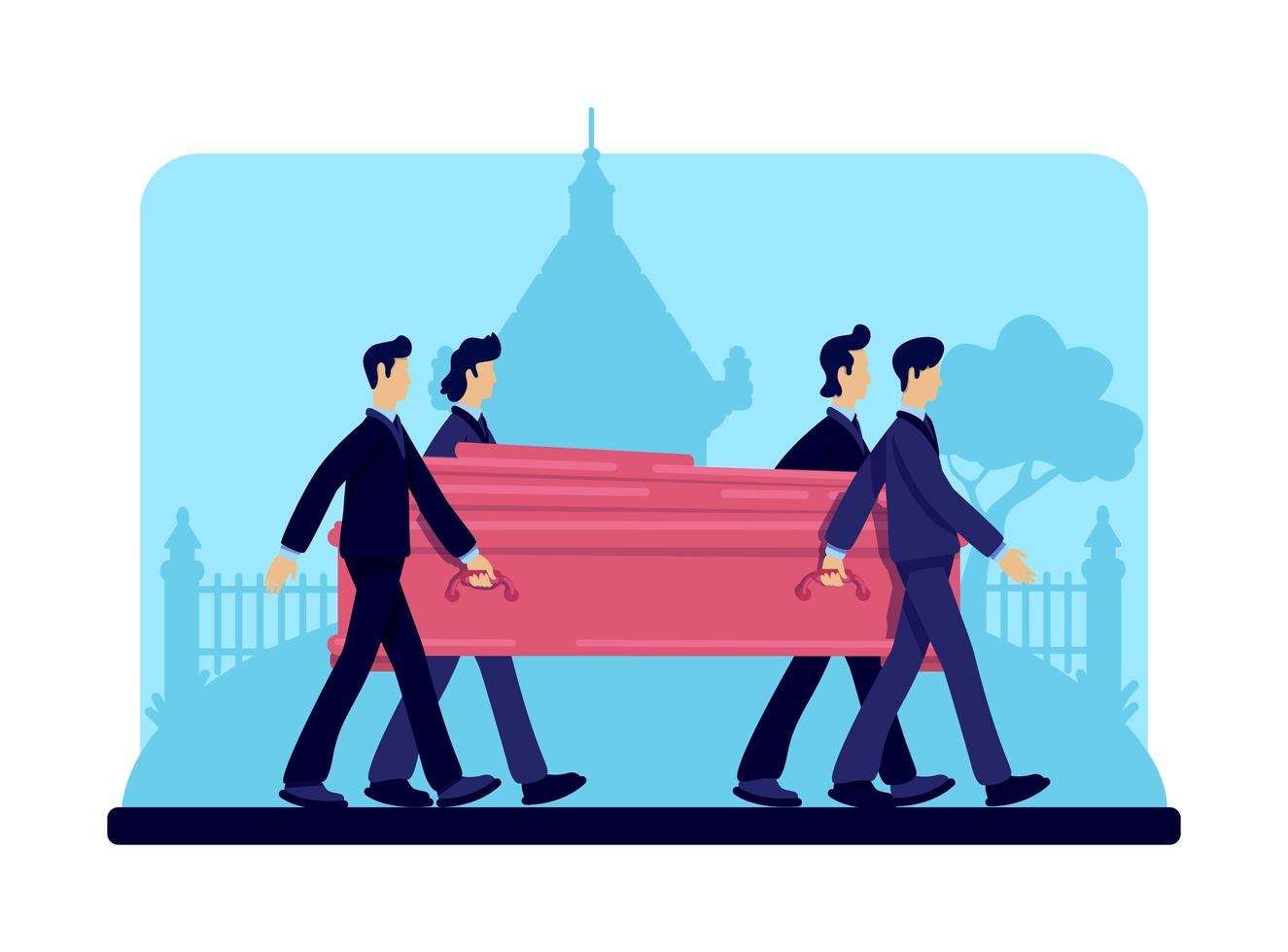 Coffin bearers walking vector