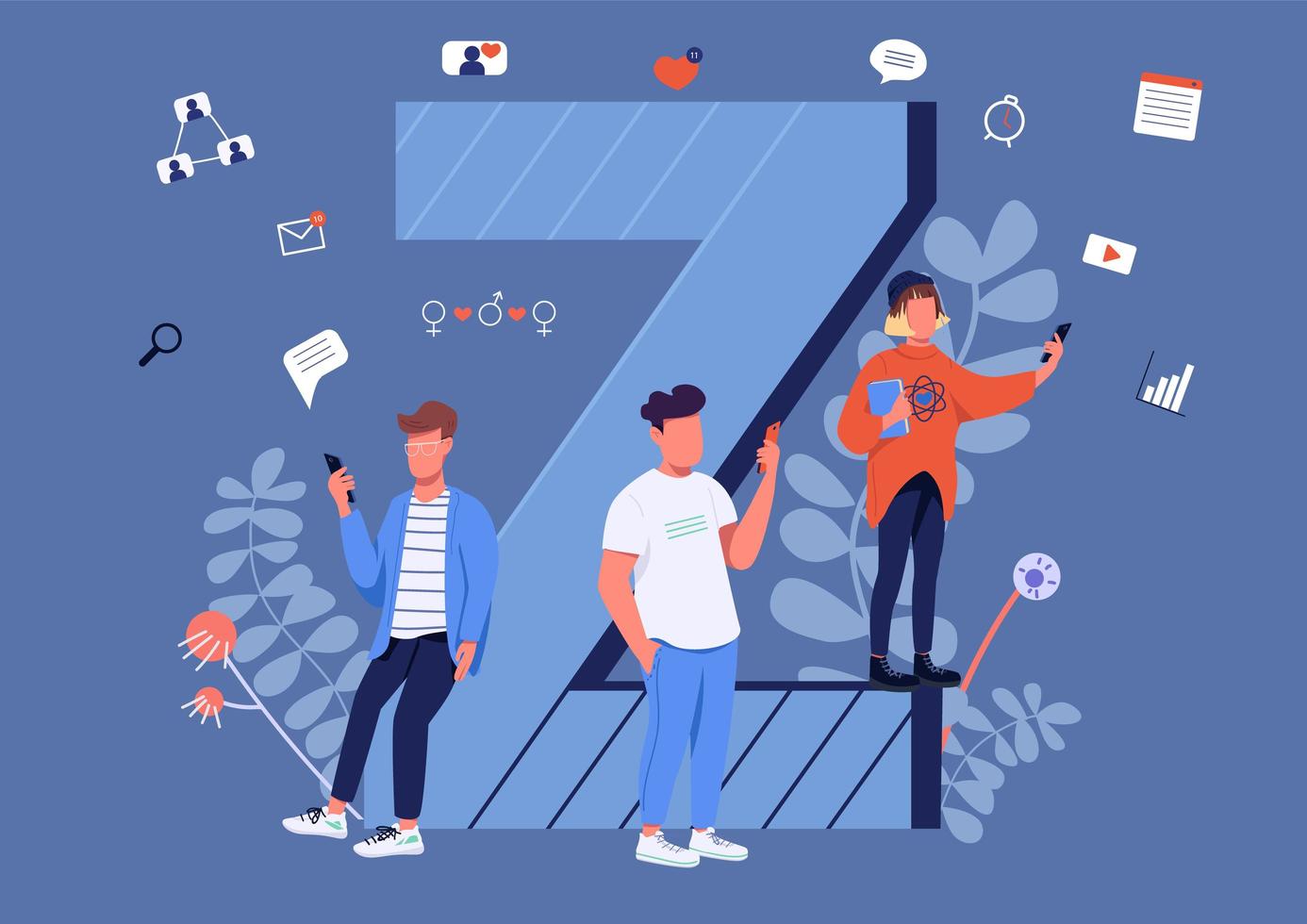 comunicación gen z vector