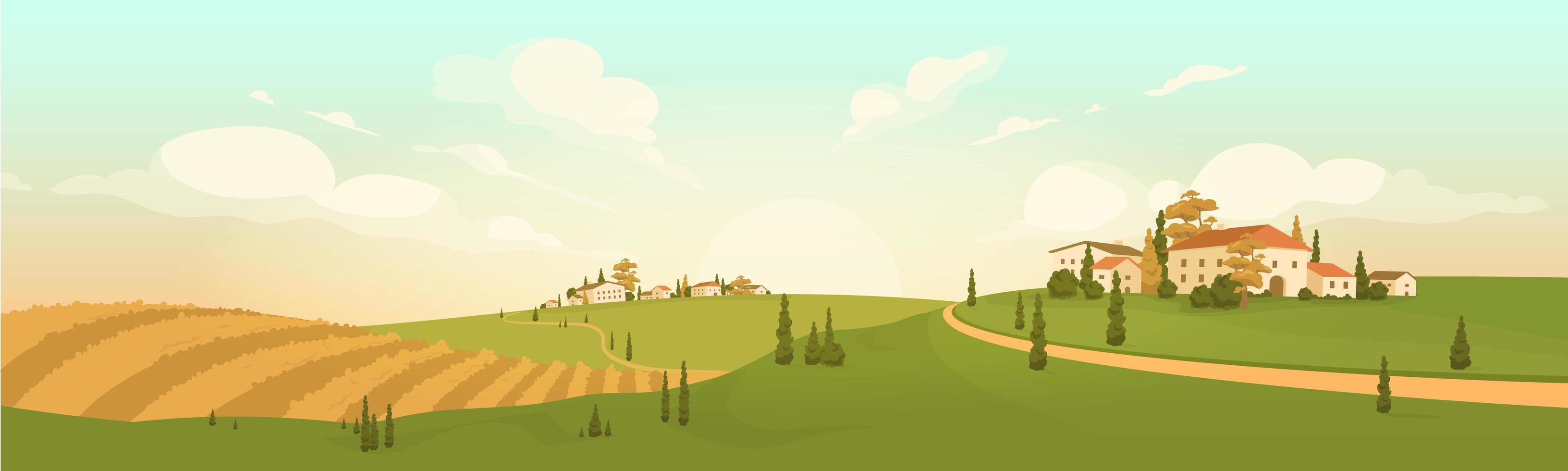 Autumn countryside view vector