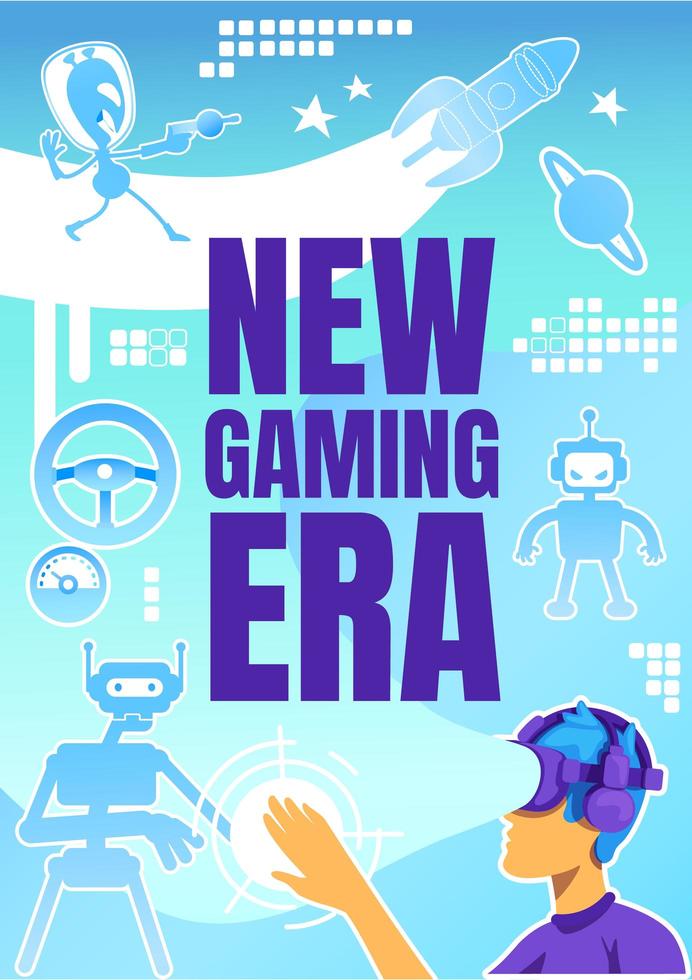 New gaming era poster vector