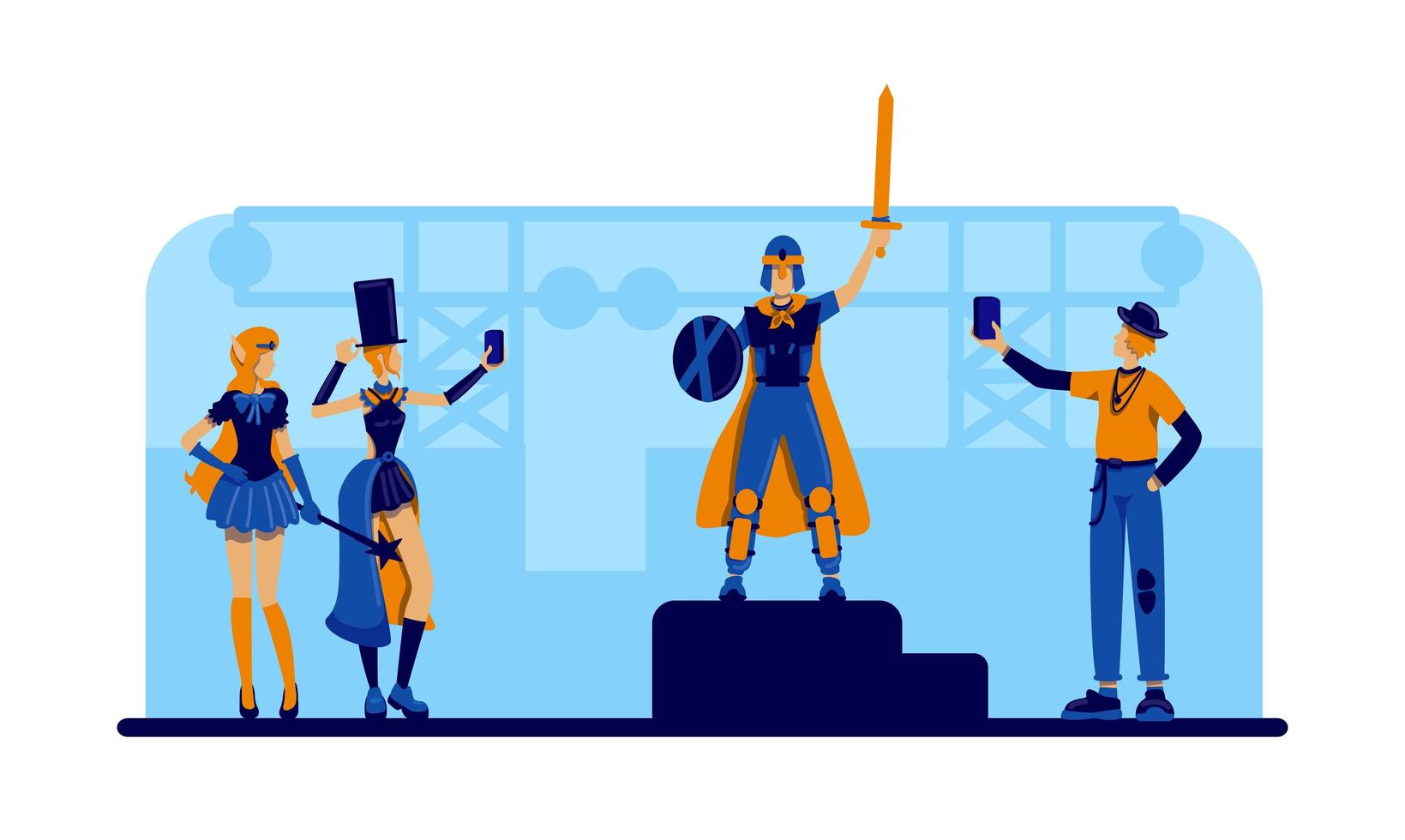 Cosplayer festival banner vector