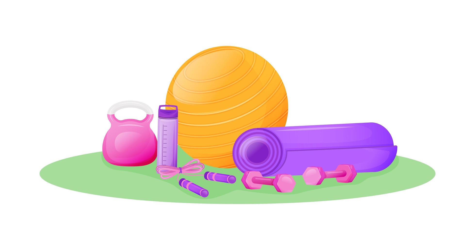 Aerobics gear objects vector