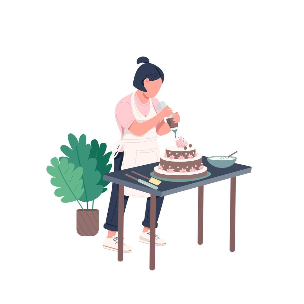 Housewife baking a cake vector