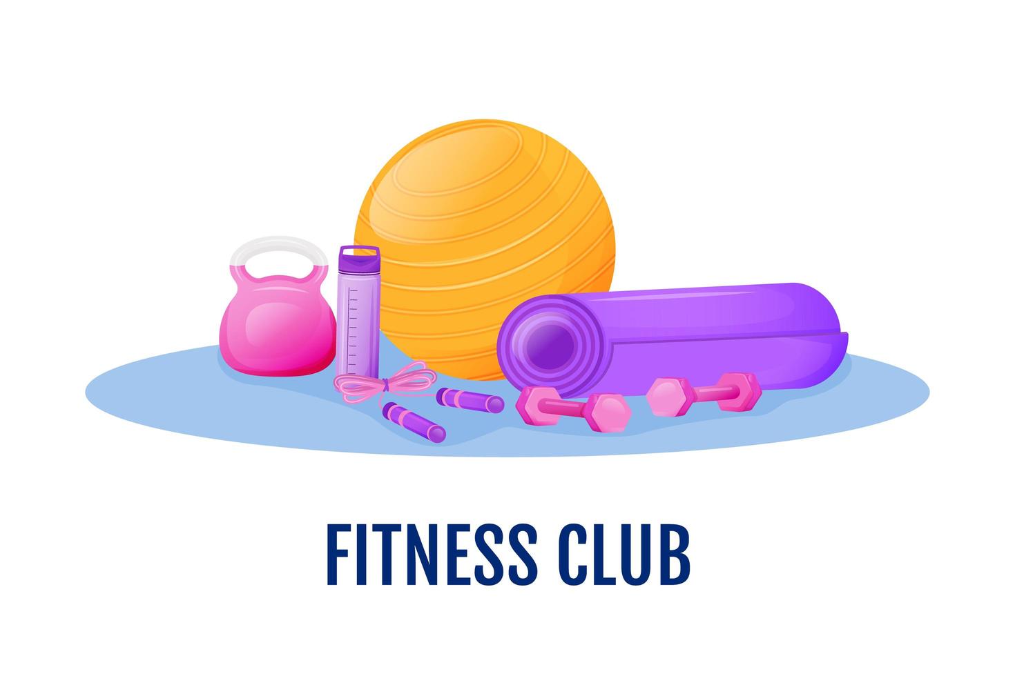 Fitness club objects vector
