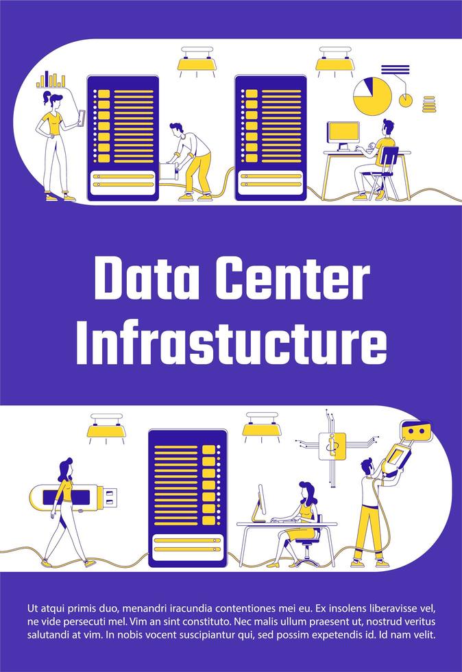 cartel de infraestructura del centro de datos vector