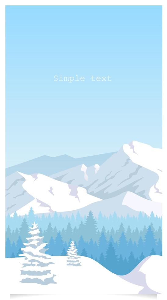 Winter landscape background with text space vector