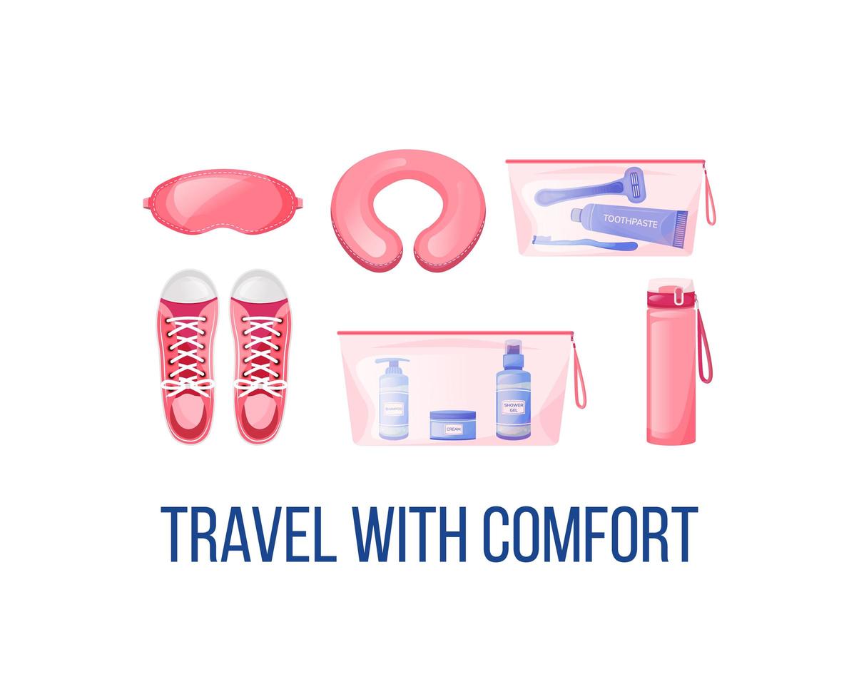 Long haul flight essentials social media post vector