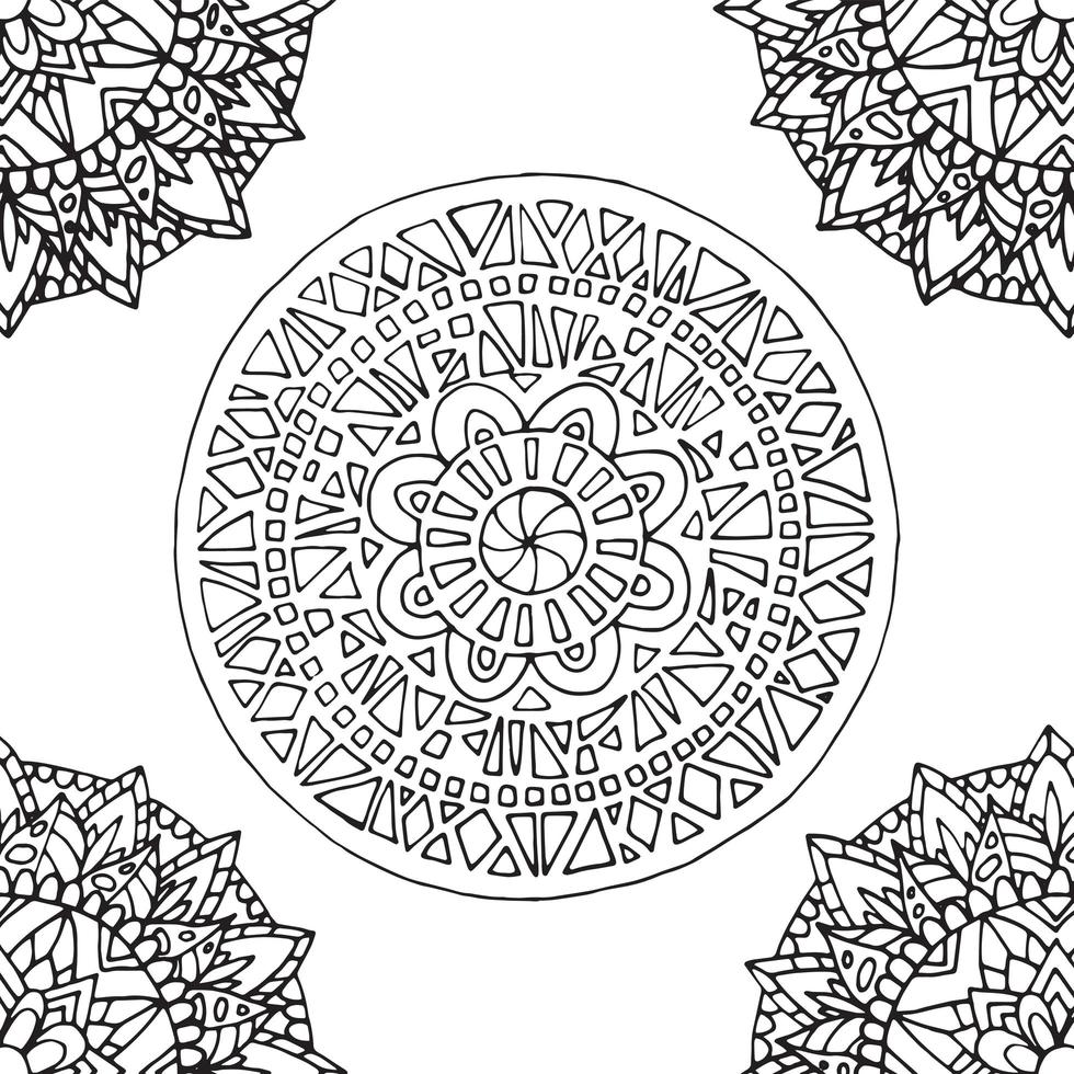 Azulejo de mandala zentangle. vector