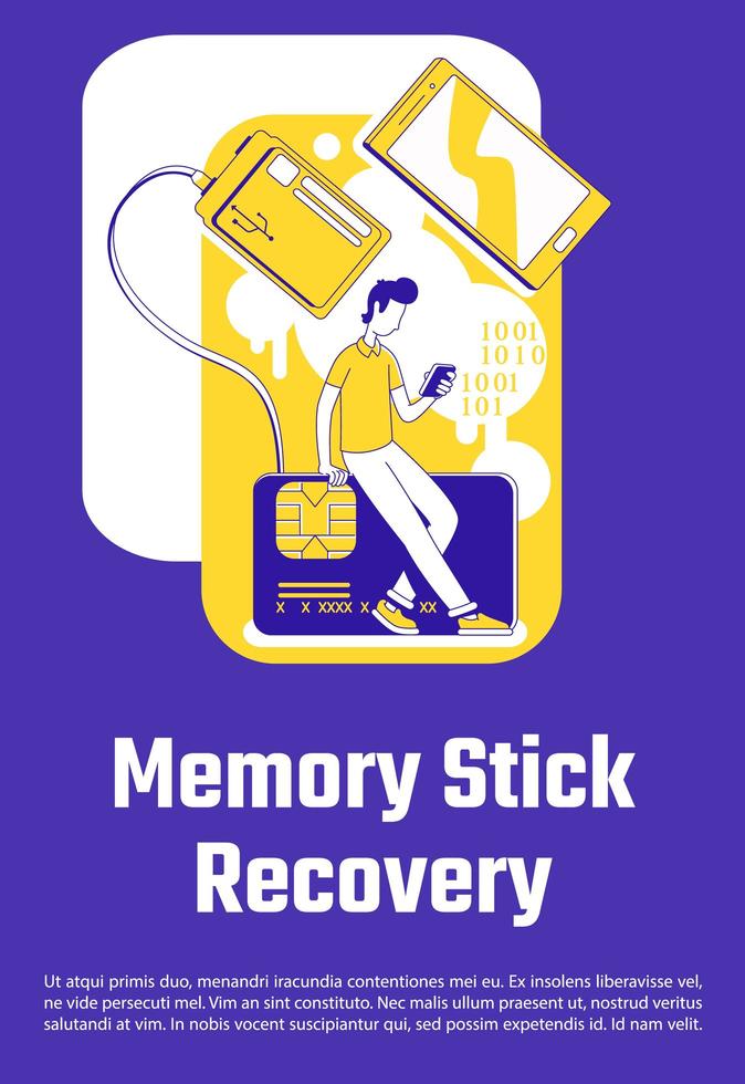 cartel de recuperación de tarjeta de memoria vector