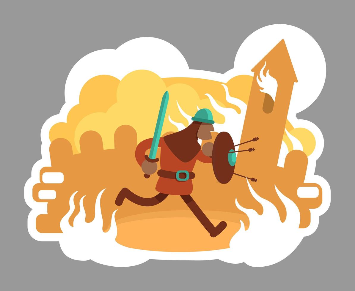 Warrior 2D badge vector