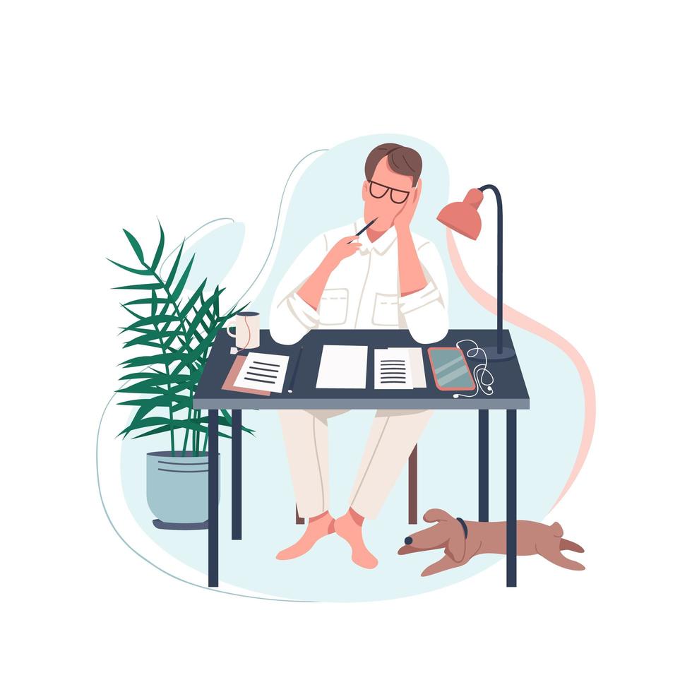 Freelance writer at desk vector