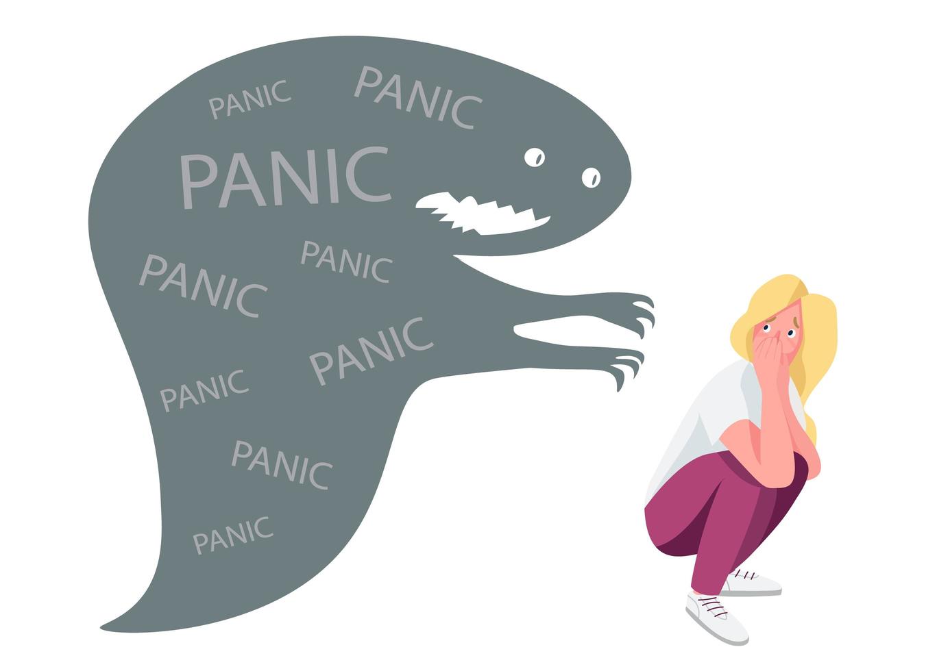 Woman with panic attack vector