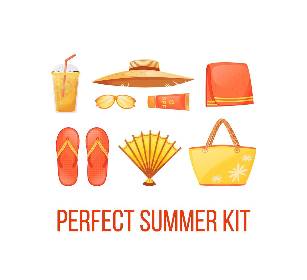 Beach essentials social media post vector