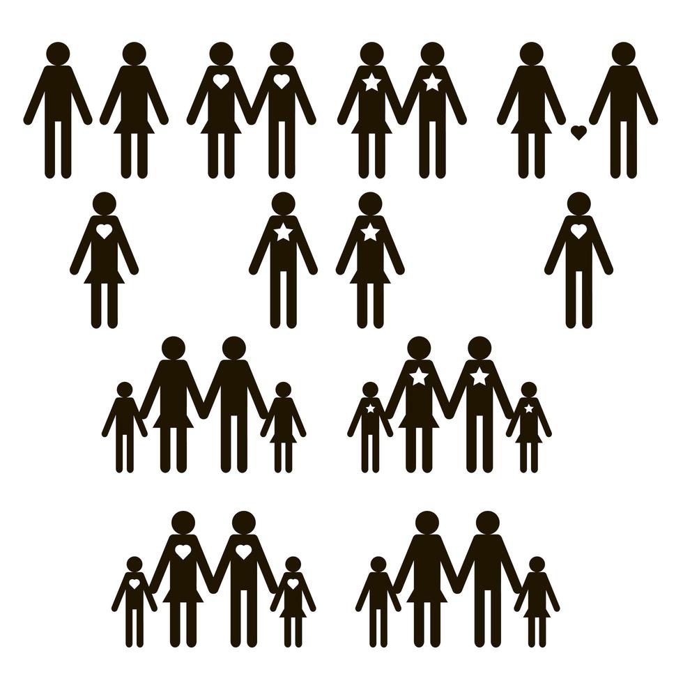 Family icons set vector