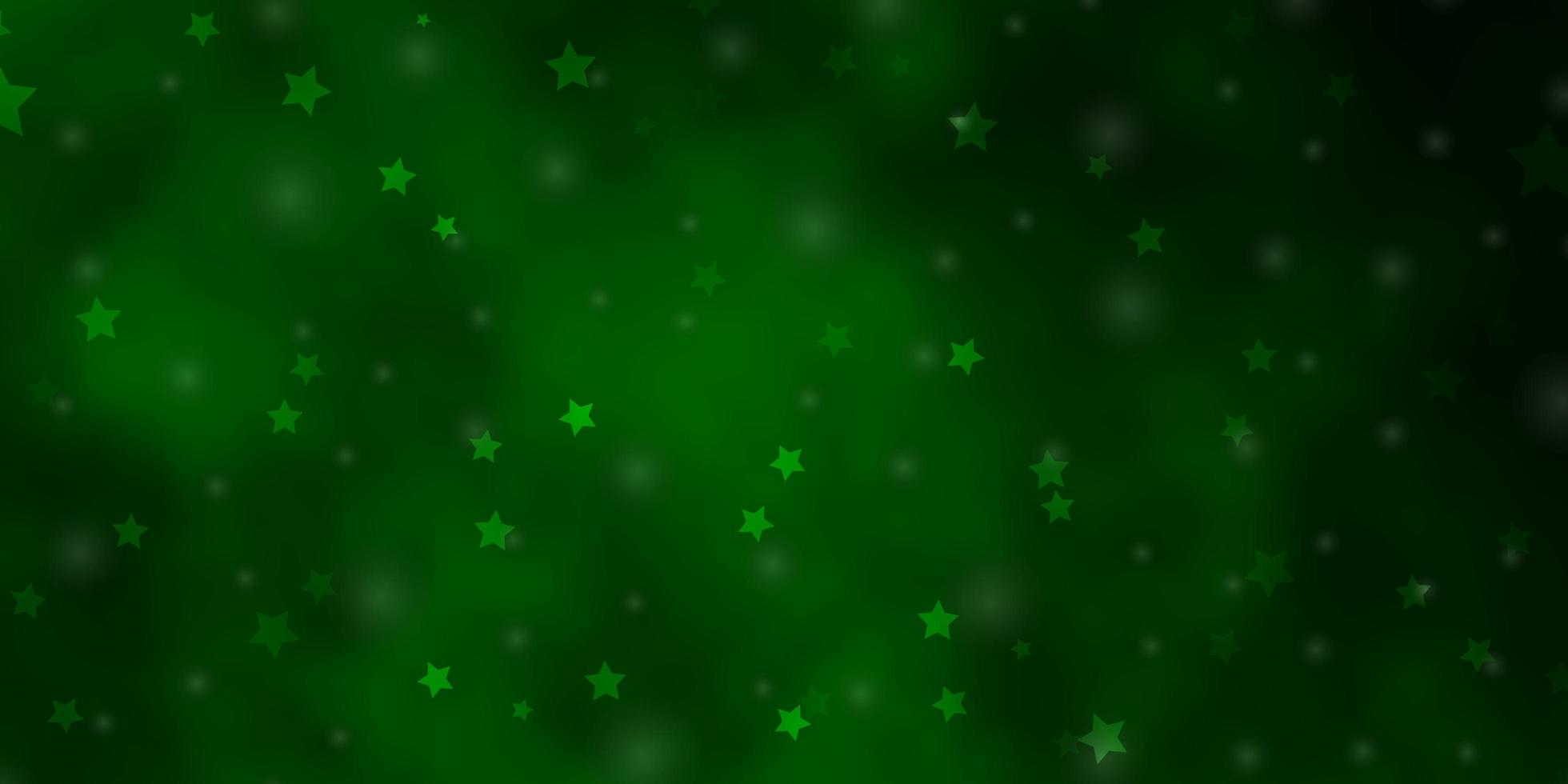 fondo verde con estrellas de colores. vector