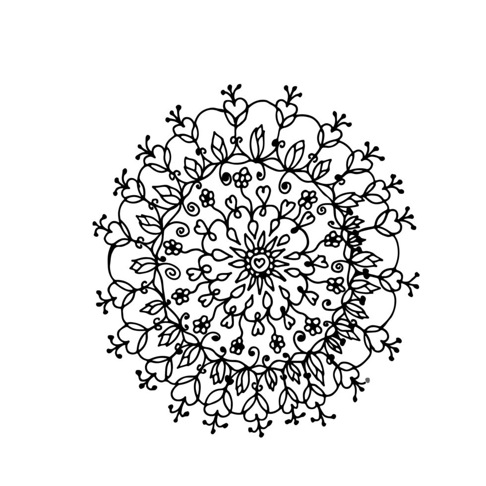 mandala de flores indias. vector