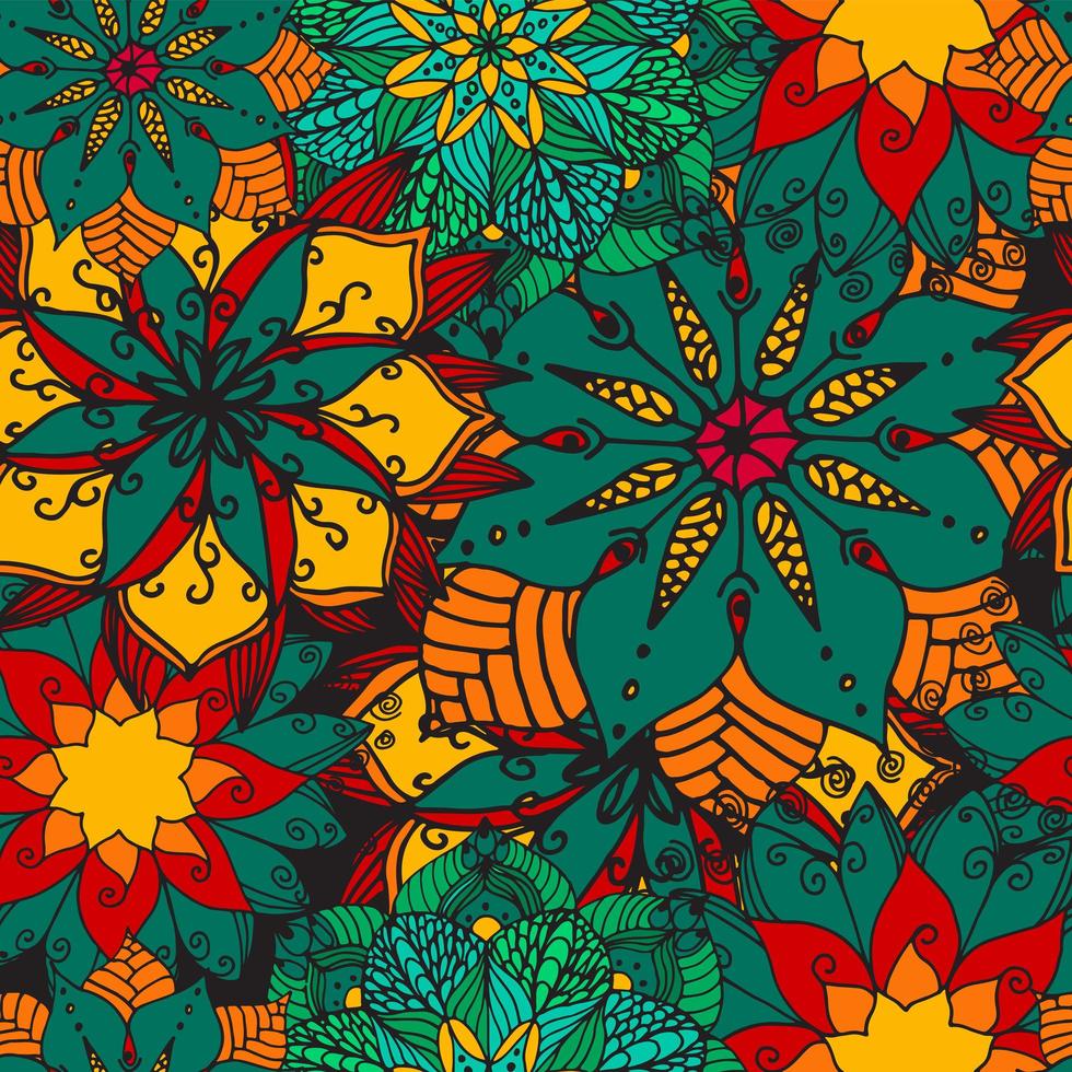 Fondo de mandala de flores. vector