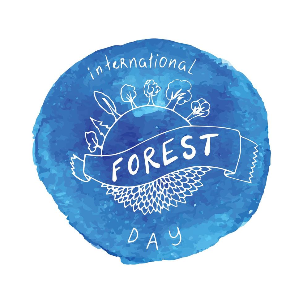 tarjeta del día internacional de los bosques. vector