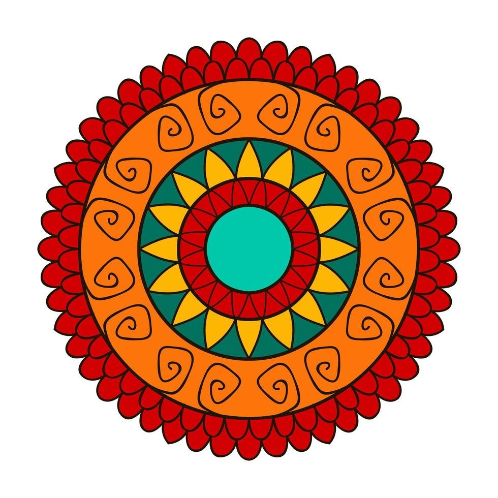 mandala de flores para tarjetas, estampados y libros para colorear vector