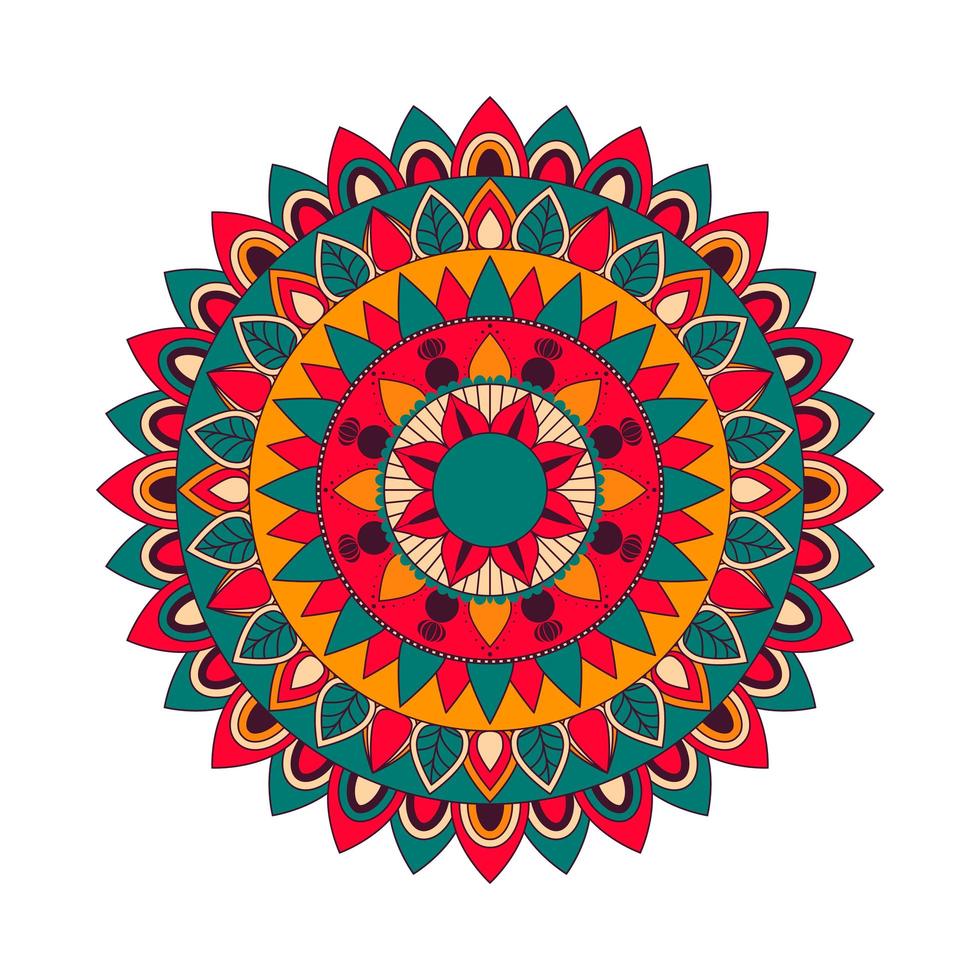 mandala de flores para tarjetas, estampados y libros para colorear vector