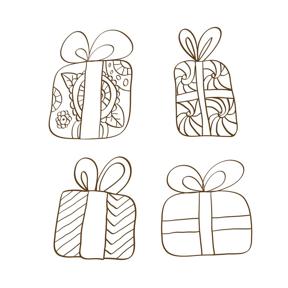 Merry Christmas  gifts boxes vector