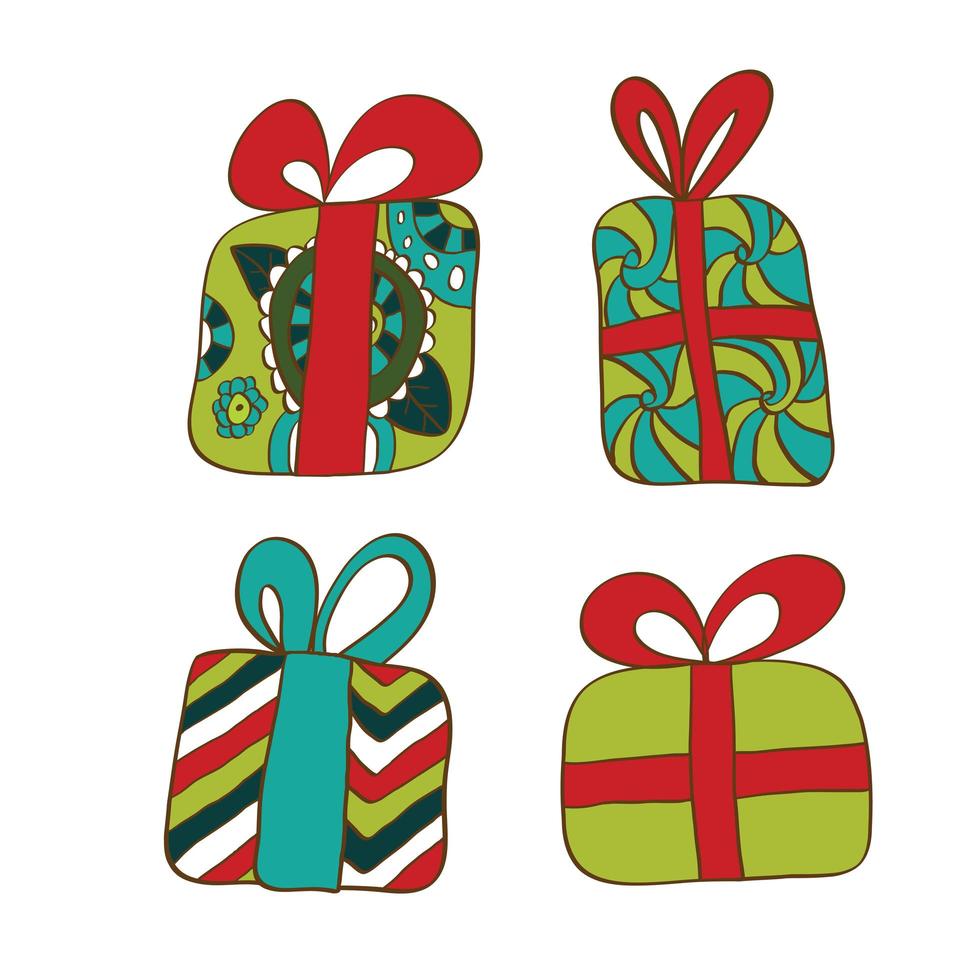 Merry Christmas gifts boxes. vector