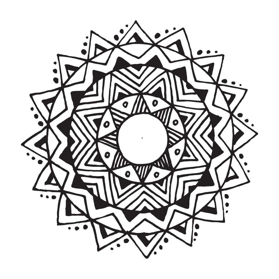 Zentangle mandala for coloring book vector