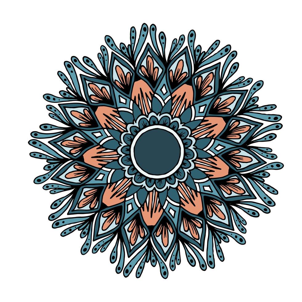 mandala de flores para tarjetas, estampados y libros para colorear vector