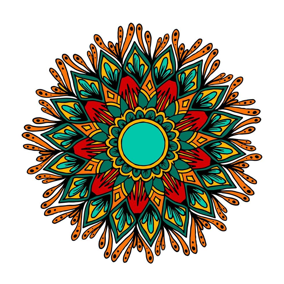 mandala de flores para tarjetas, estampados y libros para colorear vector