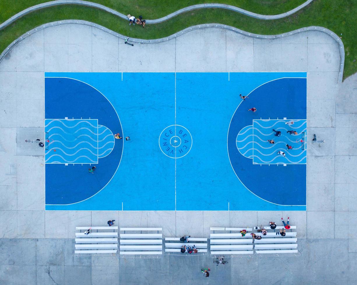 vista aérea de la cancha de baloncesto foto