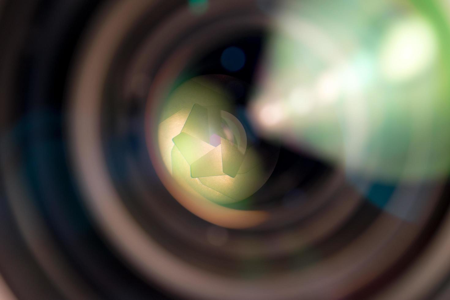 Close-up of a camera lens photo