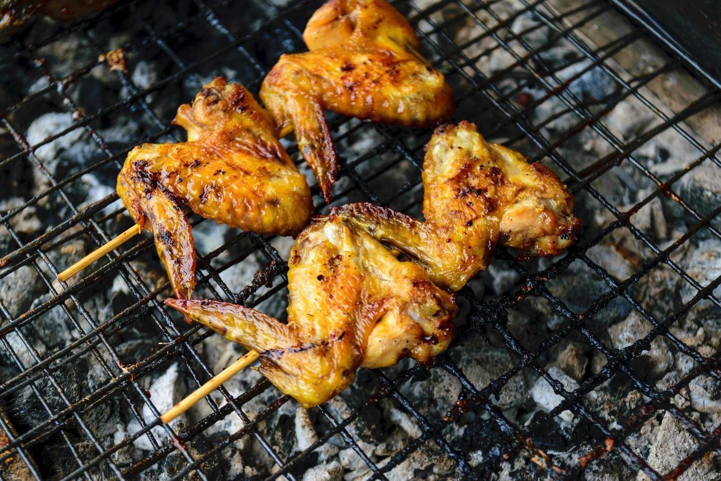 Grilled chicken on the BBQ photo