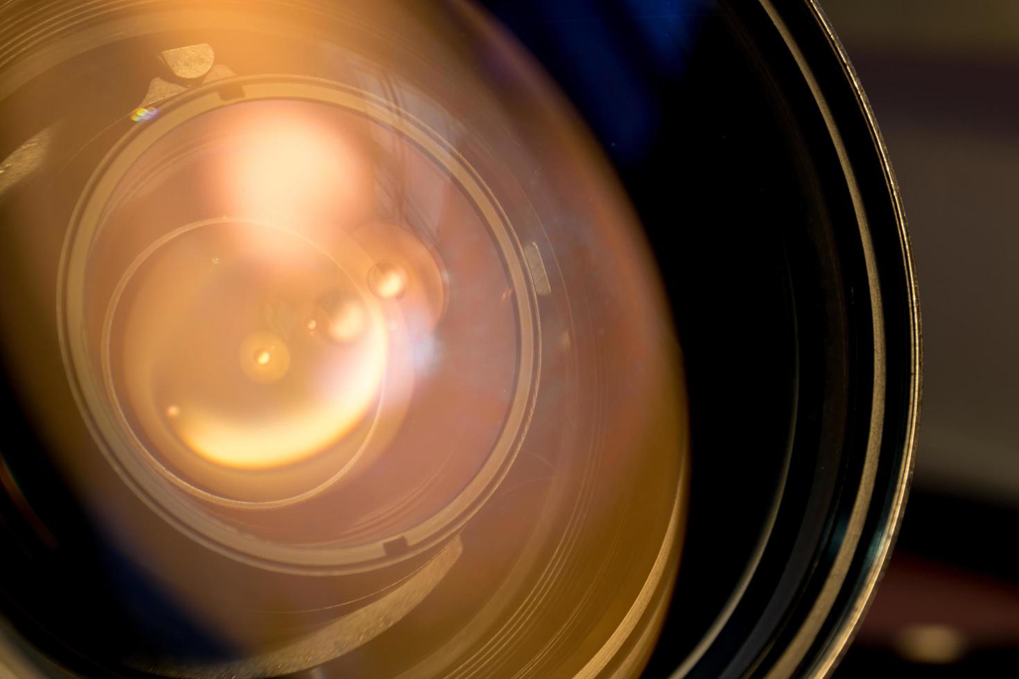Close-up of a camera lens photo