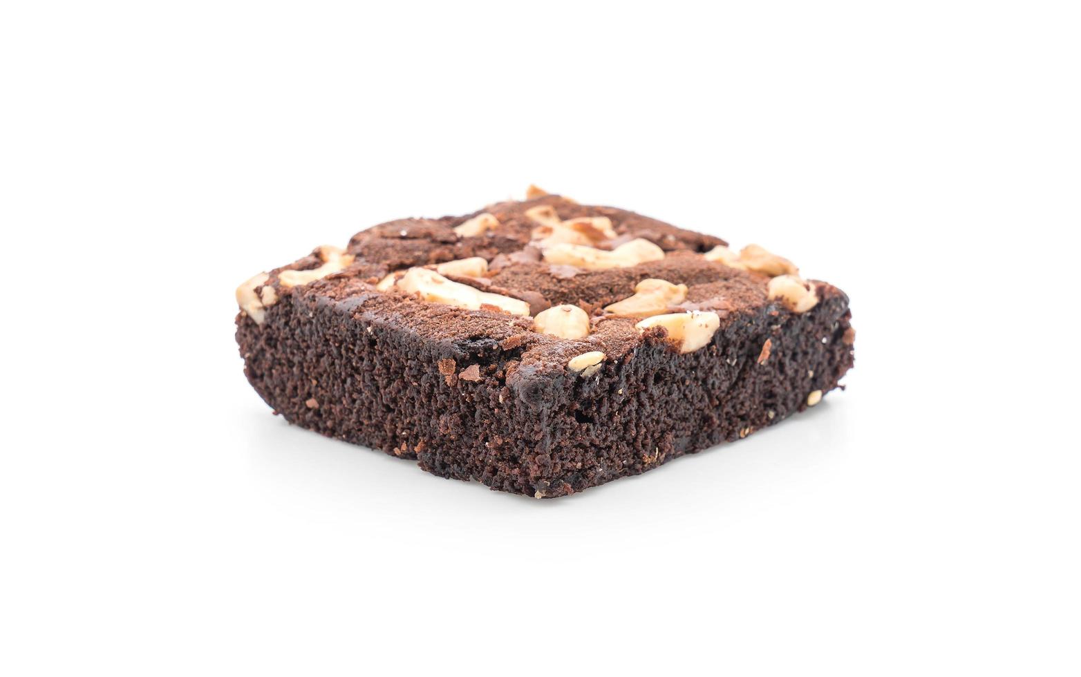 Chocolate brownies on white background photo