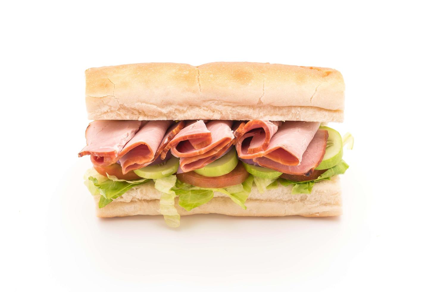 sándwich submarino de ensalada de jamón foto