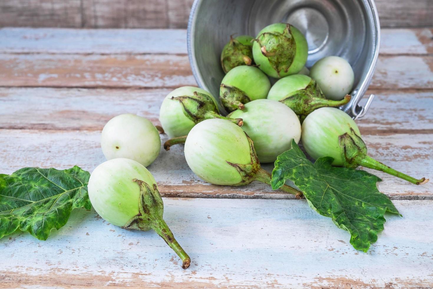 Fresh green eggplant photo