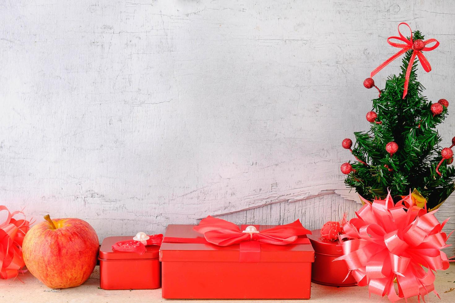 Christmas background with gifts photo